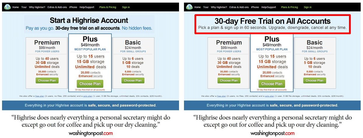 Changing benefits in headline and subheadline on signup page | +30%