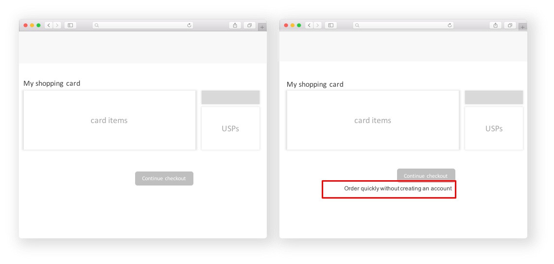Adding a message about guest checkout below the checkout button (cart page) | +4%
